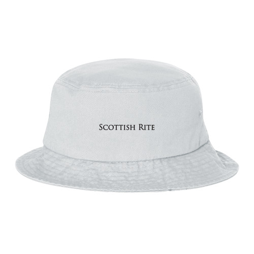  Sportsman White Bucket Hat - Scottish Rite Wordmark
