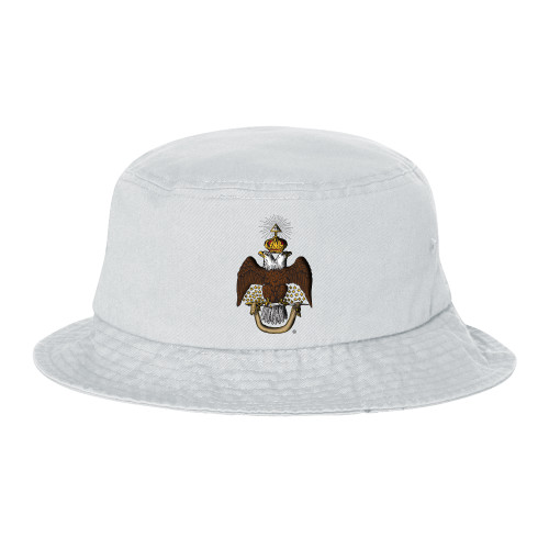  Sportsman White Bucket Hat - 33 Deus Meumque Jus