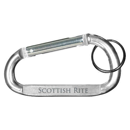  Silver Carabiner with Split Ring - 33 Deus Meumque Jus