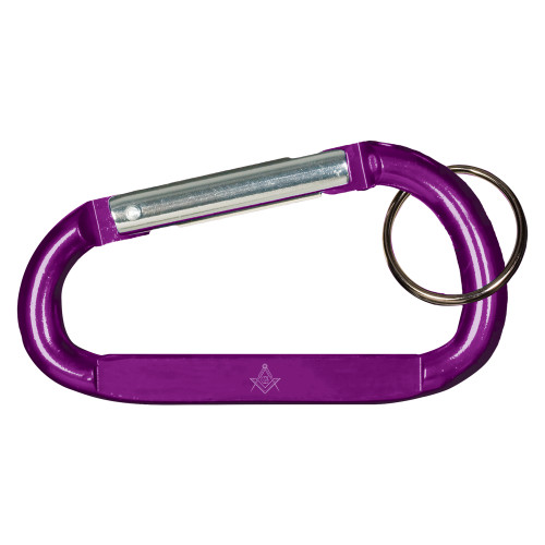  Purple Carabiner with Split Ring - G Compass Logo Engraved