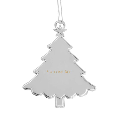 Silver Tree Ornament - Scottish Rite Wordmark Engraved