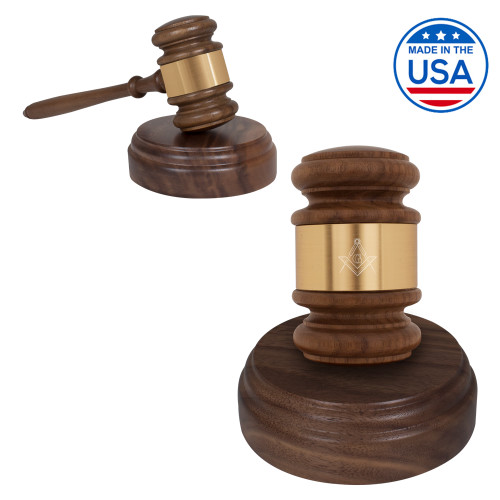  Personalized Gavel & Sound Block Set - G Compass Logo Engraved