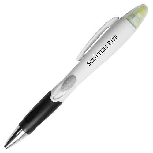  Blossom White Pen/Highlighter - Scottish Rite Wordmark