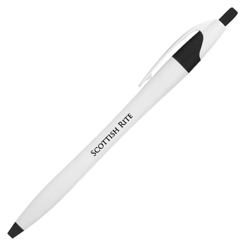  Dart White/Black Pen w/Blue Ink - Scottish Rite Wordmark
