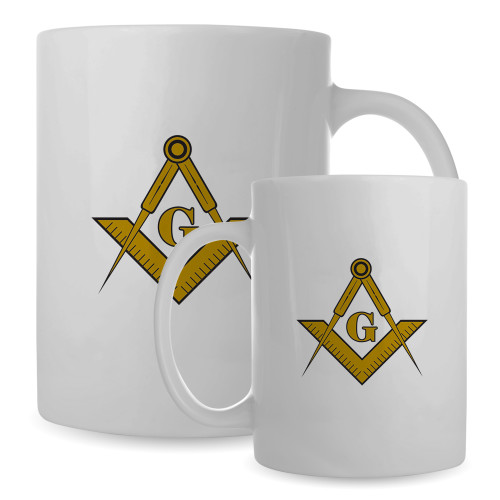  Full Color White Mug 15oz - G Compass Logo