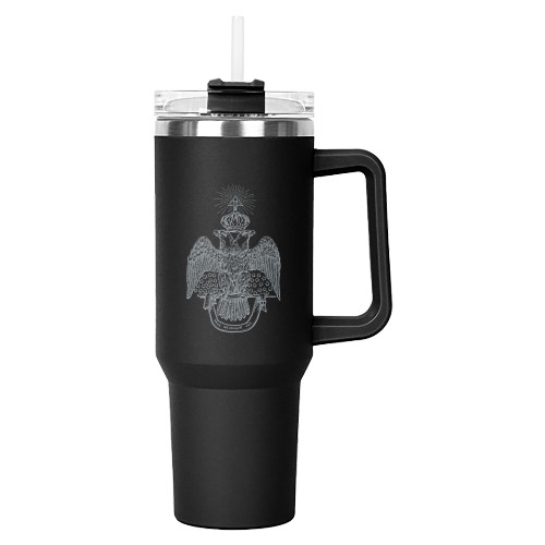 Hippo Black Mug & Straw Lid with Twist Closure 40 oz - 33 Deus Meumque Jus