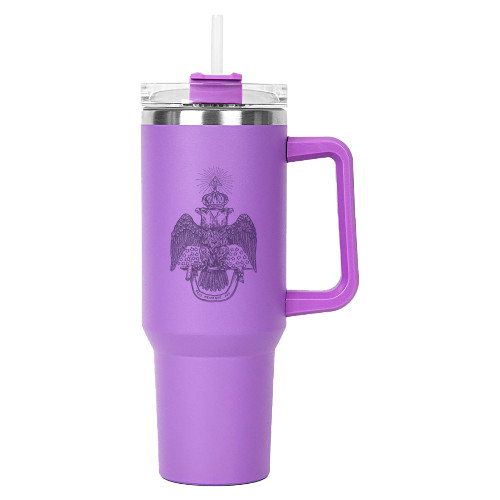  Hippo Purple Mug & Straw Lid with Twist Closure 40 oz - 33 Deus Meumque Jus