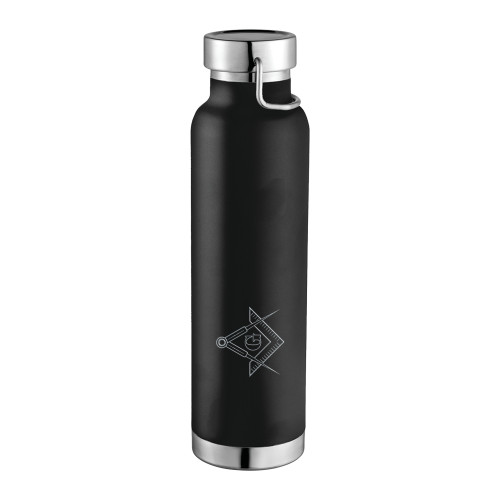  Thor Copper Vacuum Insulated Black Bottle 22oz - G Compass Logo Engraved
