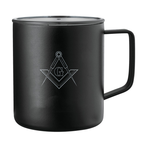  Rover Camp Vacuum Insulated Black Mug 14oz - G Compass Logo Engraved