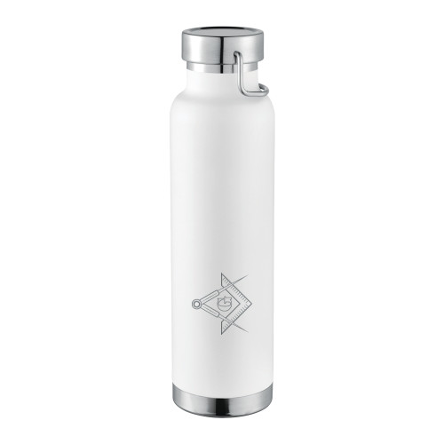  Thor Copper Vacuum Insulated White Bottle 22oz - G Compass Logo Engraved