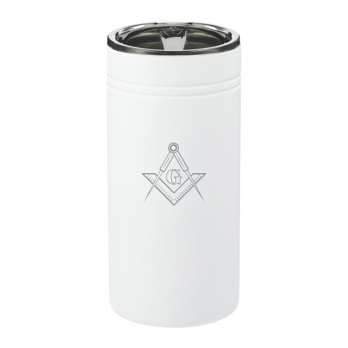  Sherpa Vacuum White Tumbler & Insulator 12oz - G Compass Logo Engraved