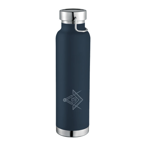  Thor Copper Vacuum Insulated Navy Bottle 22oz - G Compass Logo Engraved