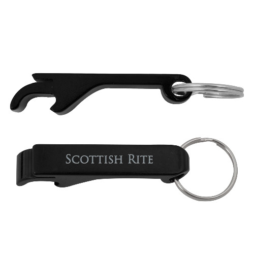  Aluminum Black Bottle Opener - 33 Deus Meumque Jus
