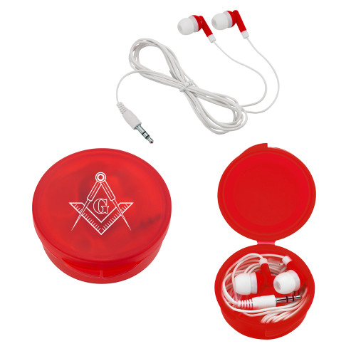  Ear Buds in Red Case - G Compass Logo