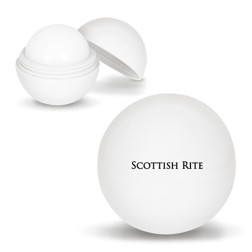  White Lip Moisturizer Ball - Scottish Rite Wordmark