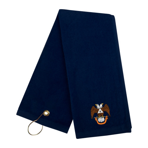  Navy Golf Towel - 32 Spes Mea in Deo
