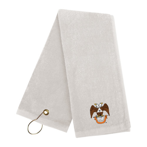 White Golf Towel - 32 Spes Mea in Deo