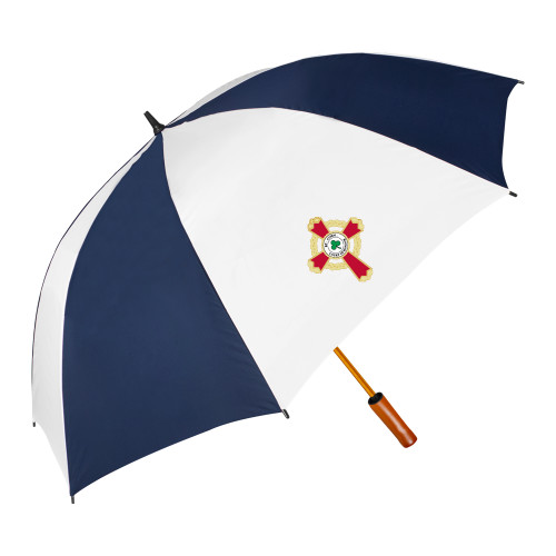  64 Inch Navy/White Umbrella - Court of Honour