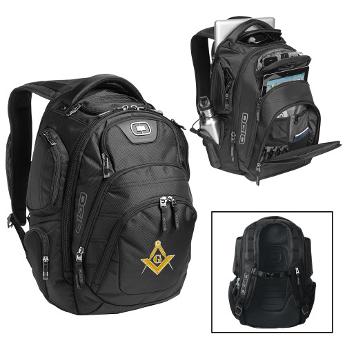  OGIO Black Stratagem Backpack - G Compass Logo
