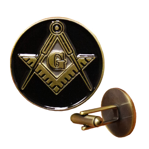  G Compass Cufflinks with Black Back Set of 2