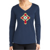 Thumbnail image for  Womens Navy Performance Long Sleeve V Neck Shirt