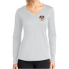 Thumbnail image for  Womens White Performance Long Sleeve V Neck Shirt