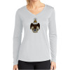Thumbnail image for  Womens White Performance Long Sleeve V Neck Shirt