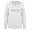 Thumbnail image for  ENZA Womens White V Notch Raw Edge Fleece Hoodie