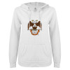 Thumbnail image for  ENZA Womens White V Notch Raw Edge Fleece Hoodie