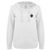 Thumbnail image for  ENZA Womens White V Notch Raw Edge Fleece Hoodie