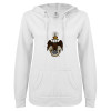 Thumbnail image for  ENZA Womens White V Notch Raw Edge Fleece Hoodie