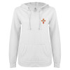 Thumbnail image for  ENZA Womens White V Notch Raw Edge Fleece Hoodie