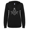 Thumbnail image for  ENZA Womens Black V Notch Raw Edge Fleece Hoodie