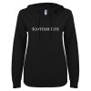 Thumbnail image for  ENZA Womens Black V Notch Raw Edge Fleece Hoodie