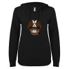 Thumbnail image for  ENZA Womens Black V Notch Raw Edge Fleece Hoodie
