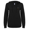 Thumbnail image for  ENZA Womens Black V Notch Raw Edge Fleece Hoodie