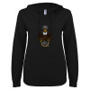 Thumbnail image for  ENZA Womens Black V Notch Raw Edge Fleece Hoodie
