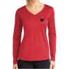 Thumbnail image for  Womens Red Performance Long Sleeve V Neck Shirt