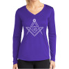 Thumbnail image for  Womens Purple Performance Long Sleeve V Neck Shirt