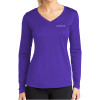 Thumbnail image for  Womens Purple Performance Long Sleeve V Neck Shirt