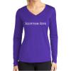 Thumbnail image for  Womens Purple Performance Long Sleeve V Neck Shirt