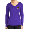 Thumbnail image for  Womens Purple Performance Long Sleeve V Neck Shirt