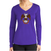 Thumbnail image for  Womens Purple Performance Long Sleeve V Neck Shirt