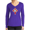 Thumbnail image for  Womens Purple Performance Long Sleeve V Neck Shirt