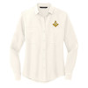 Thumbnail image for  Mercer + Mettle Womens Ivory Crepe Long Sleeve Camp Blouse