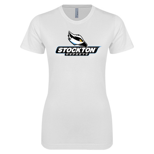  Next Level Womens White Boyfriend Tee - Official Logo