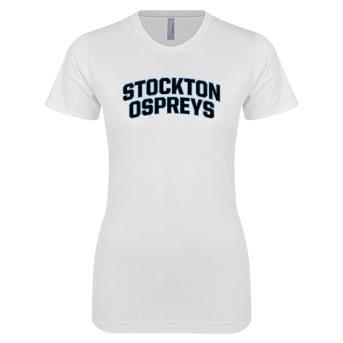  Next Level Womens White Boyfriend Tee - Arched Collegiate