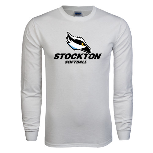  White Long Sleeve T Shirt - Softball
