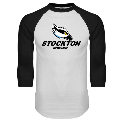  White/Black Raglan Baseball T Shirt - Rowing