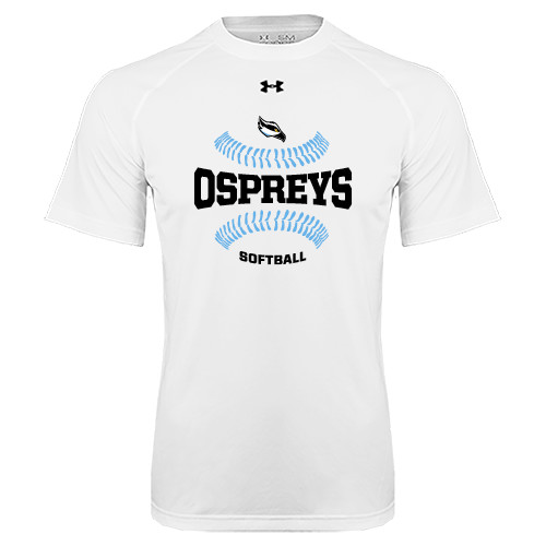  Under Armour White Tech Tee - Softball Design